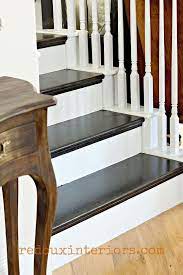 How To Paint A Staircase Black And White With All The Details Black And White Hallway White Staircase Black And White Stairs