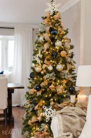 Sold and shipped by christmas central. Navy And Gold Christmas Tree Nick Alicia Christmas Tree Inspiration Gold Christmas Decorations Gold Christmas