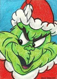 Original Aceo Drawing Holiday The Grinch Who Stole Christmas Fan Art 2 5x3 5 Grinch Who Stole Christmas Fan Art Drawings