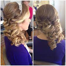 Wedding Hair Bridal Hair Side Pony Side Swept Curls Tiara Beach Wedding Hair Blo Junior Bridesmaid Hair Wedding Hairstyles Bridesmaid Hair Beach Wedding