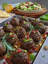 Kufteh - Meatballs with herbs and pistachios and pomegranate ...