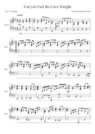 Can You Feel The Love Tonight Piano Sheet Music Free Can You Feel The Love Tonight Piano Music Choir Music Music Lessons