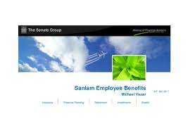 Advise clients on financial plans utilizing knowledge of tax and investment strategies, securities, insurance, pension job duties and tasks for: Sanlam Presentation
