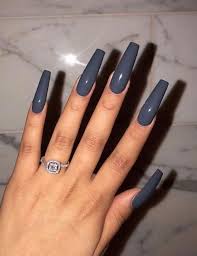 Black And Grey Nails Coffin Dark Grey Nails Long Acrylic Nails Coffin Nails Designs Gorgeous Nails