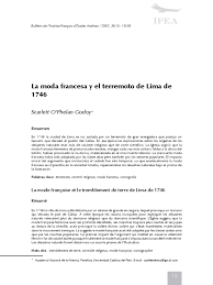 El terremoto y maremoto de lima y callao de 1746 ocurrió el 28 de octubre de 1746 en la costa central del perú. La Moda Francesa Y El Terremoto De Lima De 1746 Bracelet Vetements