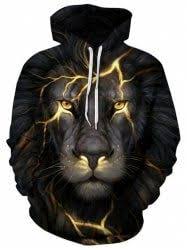 Men Casual Plus Size 3d Print Hoodie Lion Print Hoodie Black Hoodie Kedi Joker