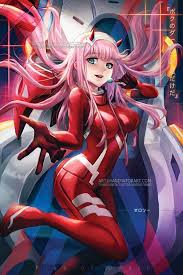 Darling In The Franxx 02 Zero Two Strelizia Poster Print Etsy