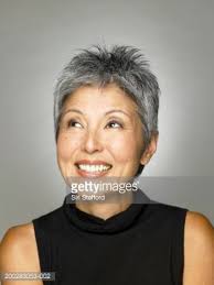 Asian Grey Hair Woman Stock Photos Short Grey Hair Grey Hair Styles For Women Asian Hair Grey