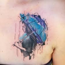 Watercolor tattoo is another style that is inspired by the. Tattoos By Katie G Z Watercolor Umbrella Woman Tattoo On The Lovely
