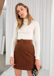 Fitted Merino Wool Turtleneck Mini Skirts Fashion Casual Skirt Outfits
