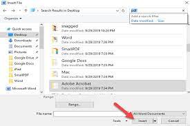 How To Add A Pdf File Into Microsoft Word Microsoft Word Document Word Program Words
