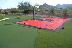 Bukit lima indoor stadium 1990 2,000 sibu indoor stadium: Half Court With Putting Green Basketball Court Flooring Backyard Sports Indoor Basketball Court