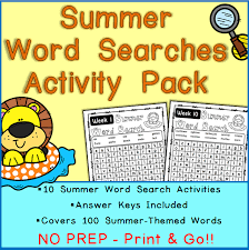 The word list is also provided at the. Summer Word Search Activity Pack Made By Teachers