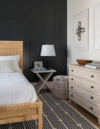 The room is not small however, the placement of the ac unit and closet presents a small inconvenience. Bedroom Black Accent Wall Design Ideas
