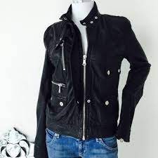 D G Black Leather Motorcycle Jacket Size 40 Small Black Leather Motorcycle Jacket Leather Motorcycle Jacket Jackets