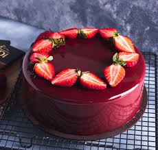 This Red Berry Chocolate Entremet Is A Delicay And A Feast For Both The Eyes And The Taste Buds Layers Mirror Glaze Cake Recipes Food Garnishes Chocolate Work