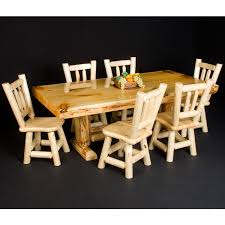 Start searching our fine wood furniture by collection today and make decorating your dining room even easier. North Woods Pine Log Slab Dining Table Viking Log Furniture The Log Furniture Store