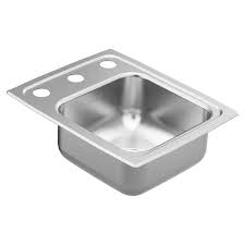Moen kitchen sinks drop in single basin. Moen Gs181873 1800 Series Stainless Steel Single Bowl Drop In Kitchen Sink Brushed