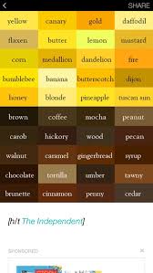 Color Names Brown Shades Color Shades Color Names