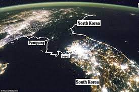 Nasa Satellite Images Show How North Korea Is So Secretive That You Can T Even See It From Space Daily Mail Online