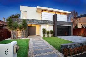 Modern Front Yard Simple Lines Stepping Stone Entrance Modern Front Yard Front Yard Design Modern Landscaping