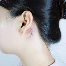 Minimalist And Delicate Tattoos By Sol Tattoo Tattoobloq Blue Flower Tattoos Tattoo Behind Ear Flower Tattoo Ear