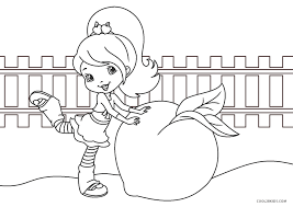 Bring the world of colorful strawberryland home with our pictures to color of strawberry shortcake, apple dumplin, custard the cat and pupcake the dog and more and more coloring book pages. Free Printable Strawberry Shortcake Coloring Pages For Kids