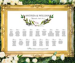 wedding seating chart printable greenery laurel seating chart wedding seating arrangement wreath seating chart digital download