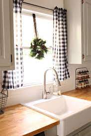 Love The Black And White Buffalo Check Curtains Farmhouse Kitchen Curtains Curtain Decor Kitchen Window Curtains