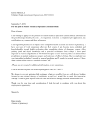 A cover letter provides a formal, written introduction to a company, a resume or a cv submission. Raju Cover Letter Pdf Pharmacy Physician
