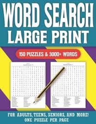 Large print crossword puzzle books,. Word Search Large Print Puzzles Book Gift For Adults Seniors And Puzzlers With Solutions Large Print Paperback Volumes Bookcafe