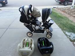 Good Condition Graco Duoglider Double Stroller With Car Seat And Two Car Seat Bases 125 00 Obo Excellent Deal Wort Stroller Car Seat Base Double Strollers