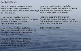 A Poem That Can Be Used As A Mindfulness Exercise For Children Author Kylie Covark Blog Picklesandpords C Mindfulness Exercises Exercise For Kids Kids Poems