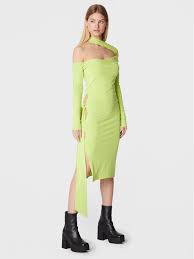 ROTATE Haljina za svaki dan Beca RT1666 Zelena Slim Fit