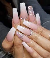 Acrylicnailart Ombre Acrylic Nails Cute Acrylic Nails Rhinestone Nails
