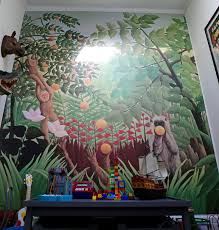 One of the best features about kid's room and nursery wall stencils is that the color scheme is up to you. Tropical Wallpaper Get The Jungle Look Wallsauce Us