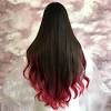 Glam curly red browns with light streaks 3