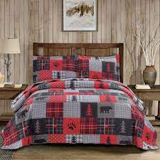 Bedspread sets from just $150. After Sale Protection Lightweight Cabin Quilts Set Forest Moose Bear Bedspreads Twin Size 3pcs Animals Wolf Rabbit Coverlet Sets Reversible Rustic Lodge Bedding Pillow Shams For Summer Home Kitchen Quality Assurance Propangas Com Br
