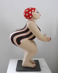 Schwimmerin Mit Roter Badekappe Gartenfigur Gartenfiguren Figur Betonfiguren