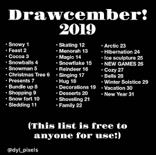What Is Drawcember Brushwarriors Art + lettering challenge december prompts. what is drawcember brushwarriors