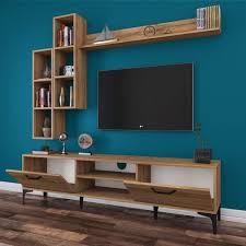 Evimizde zamanımızın büyük bölümünü tv karşısında geçiriyoruz. Rani A10 Duvar Rafli Kitaplikli Tv Unitesi Duvara Monte Dolapli Metal Ayakli Tv Sehpasi Ceviz M16 Dek Living Room Tv Wall Living Room Tv Stand Living Room Tv