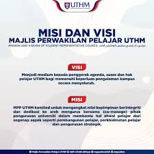 Mempertingkatkan kerjasama antara agensi dalam melaksanakan aktiviti pemakanan. Misi Visi Majlis Majlis Perwakilan Pelajar Uthm Facebook