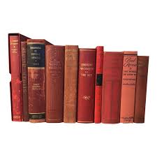 Red Decorative Books Set Of 10 Book Decor Book Set Books