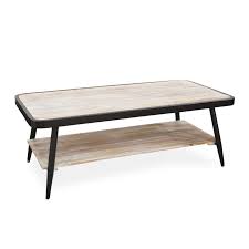 White wash and oak finish. Industrial Style Distressed Whitewash And Gray Coffee Table 44 7 W X 22 D X 16 2h Overstock 32661744