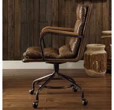 A brown leather executive desk chair. Harith Vintage Brown Top Grain Leather Executive Office Chair By Acme