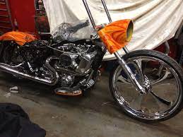 Roadking 26 Inch Wheel Install 1 Inch Out On Neck 9 Degree Rake Dialed In And Waiting On Paint Road King Bobber Bike