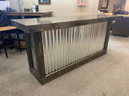 Corrugated metal kitchen islands images. Ebony 6 Corrugated Metal And Wood Bar Rustic Style Wood Corrugated Metal Indoor Bar