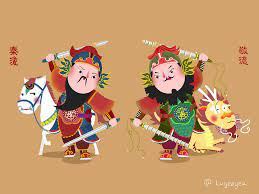 卡通门神图片 纵览新闻 children illustration art illustration