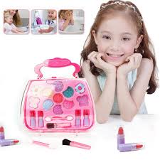 Happy baby toy store】Kids Girl Makeup Set Eco-friendly Cosmetic Pretend  Play Kit Princess Toy Mak eup Palette Set NON TOXIC For Child