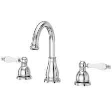 The common bathroom faucets are single control, center set, and widespread. Pfister Henlow Two Handle 8 Widespread Bathroom Faucet At Menards